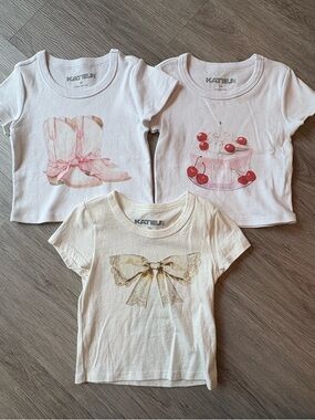 Katie J NYC Girls Short Sleeve Tees Lot, Size Medium Tween